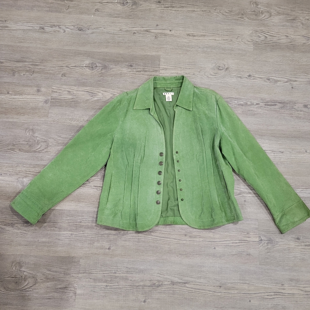 Five Diamonds Leather Green Women's Jacket Size XL